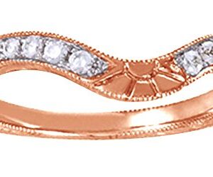 White Natural Diamond Engagement Wedding Band Ring In 14K Rose Gold (0.16 Cttw),Ring Size-10.5