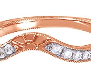 White Natural Diamond Engagement Wedding Band Ring In 14K Rose Gold (0.16 Cttw),Ring Size-10.5