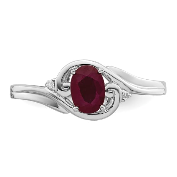 IceCarats 925 Sterling Silver Diamond Red Ruby Ring Gemstone Band Size 7