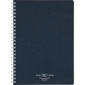 kokuyo notebook soft ring note natural 80 sheets a5 a ruled navy blue - sv638a - db japan