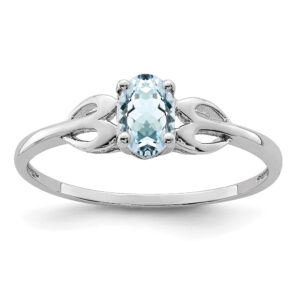 icecarats 925 sterling silver blue aquamarine ring gemstone band march birthstone jewelry size 9.00