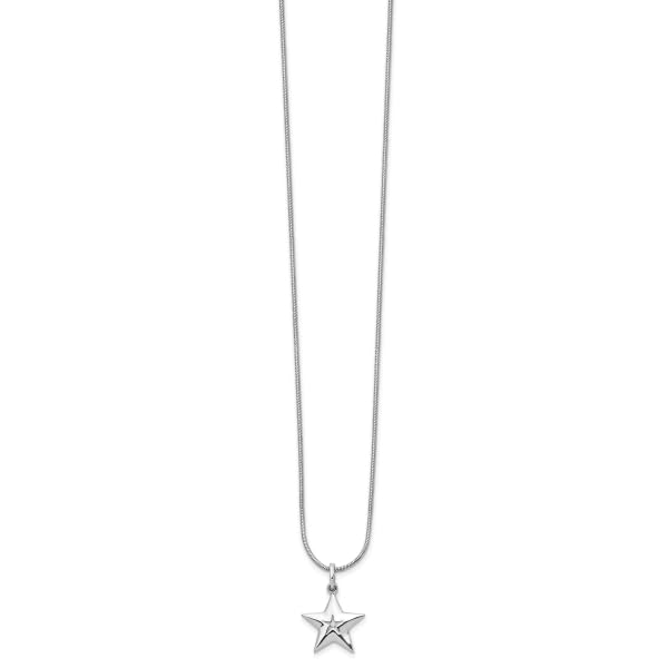 IceCarats 925 Sterling Silver 18 inch Diamond Star Chain Necklace