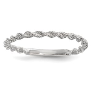 IceCarats 14K White Gold Twisted Rope Woven Crisscross Band Statement Ring Size 7.5