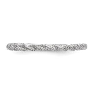 IceCarats 14K White Gold Twisted Rope Woven Crisscross Band Statement Ring Size 7.5