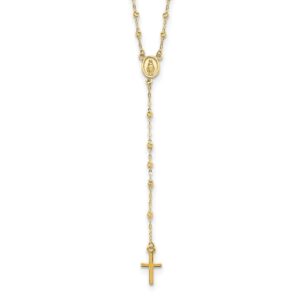 icecarats 14k yellow gold rosary chain necklace