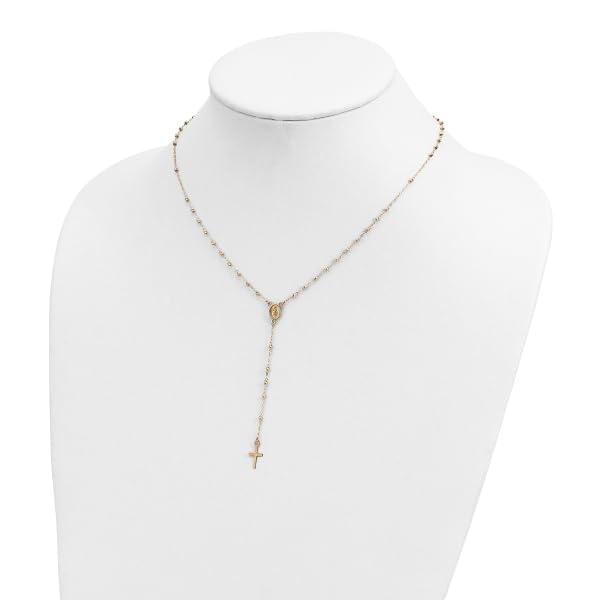 IceCarats 14K Yellow Gold Rosary Chain Necklace