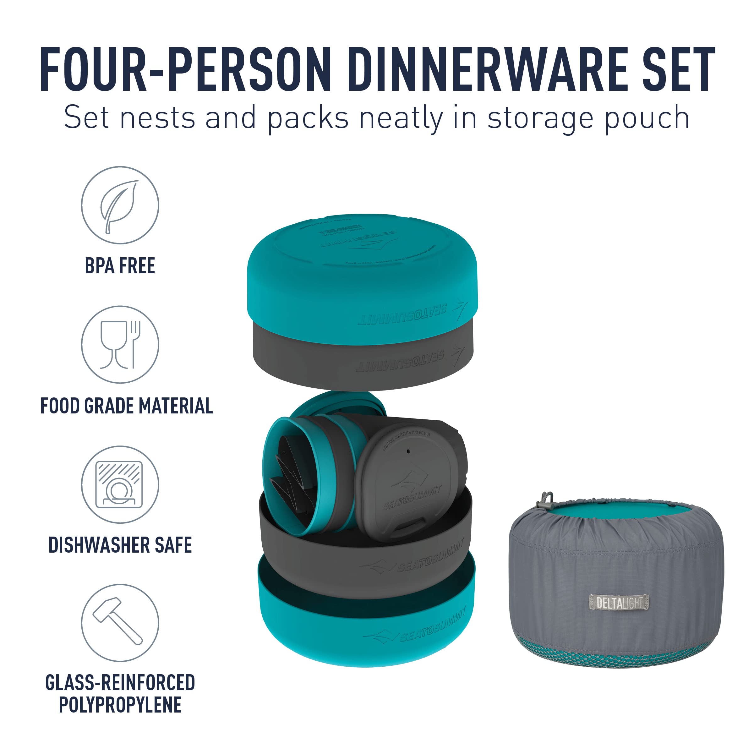 Sea to Summit Delta Light 4-Person Camp Dinnerware Set