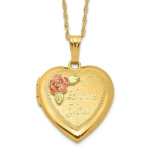 icecarats 10k yellow gold chain necklace black hills personalized photo locket