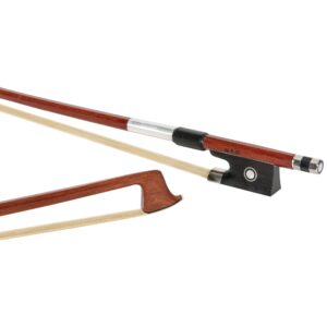 mi&vi nb-510 brazilwood violin bow (3/4 size) with ebony frog | octagonal silver mount | well balanced | light weight | real mongolian horse hair - mivi music