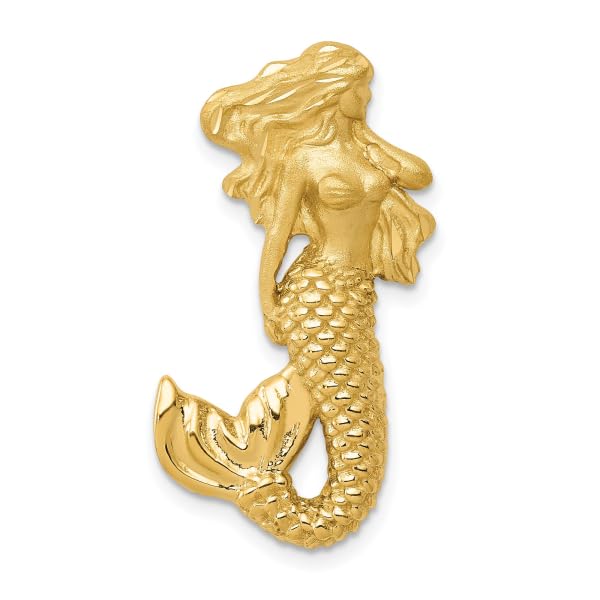 IceCarats 14K Yellow Gold Mermaid Floating Chain Slide Pendant Necklace Charm Only