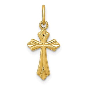 icecarats 14k yellow gold small holy cross necklace religious pendant jesus christ charm only