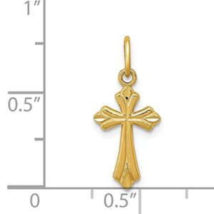 IceCarats 14K Yellow Gold Small Holy Cross Necklace Religious Pendant Jesus Christ Charm Only