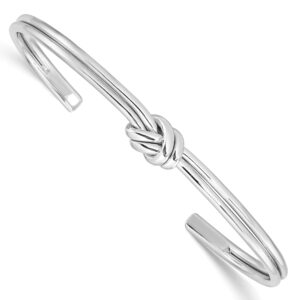 icecarats 925 sterling silver love knot cuff bangle charm bracelet