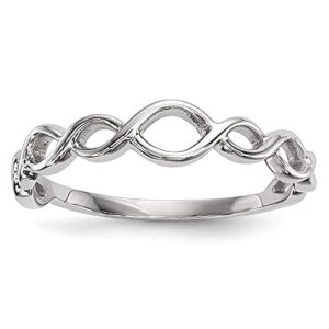 IceCarats 14K White Gold Twisted Loops Woven Crisscross Band Statement Ring Size 7