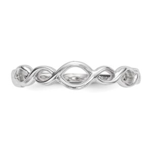 IceCarats 14K White Gold Twisted Loops Woven Crisscross Band Statement Ring Size 7