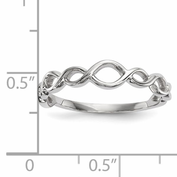 IceCarats 14K White Gold Twisted Loops Woven Crisscross Band Statement Ring Size 7