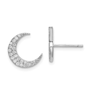 925 Sterling Silver Cubic Zirconia CZ Star Crescent Moon Earrings Celestial Jewelry