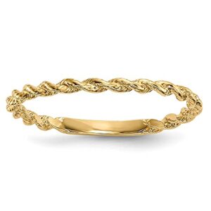 IceCarats 14K Yellow Gold Twisted Rope Woven Crisscross Band Statement Ring Size 7