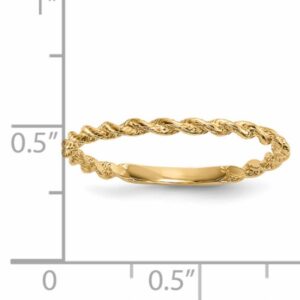 IceCarats 14K Yellow Gold Twisted Rope Woven Crisscross Band Statement Ring Size 7