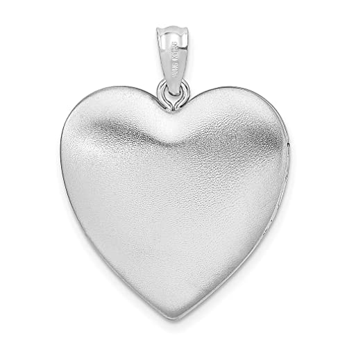 IceCarats 925 Sterling Silver Paw Print Pet Ash Holder Heart Love Personalized Photo Locket Cremation Necklace Memorial Charm Urn Pendant 30.5mm x 23.8mm Only