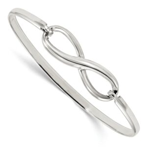 IceCarats 925 Sterling Silver Infinity Twisted Love Knot Symbol Bangle Charm Bracelet