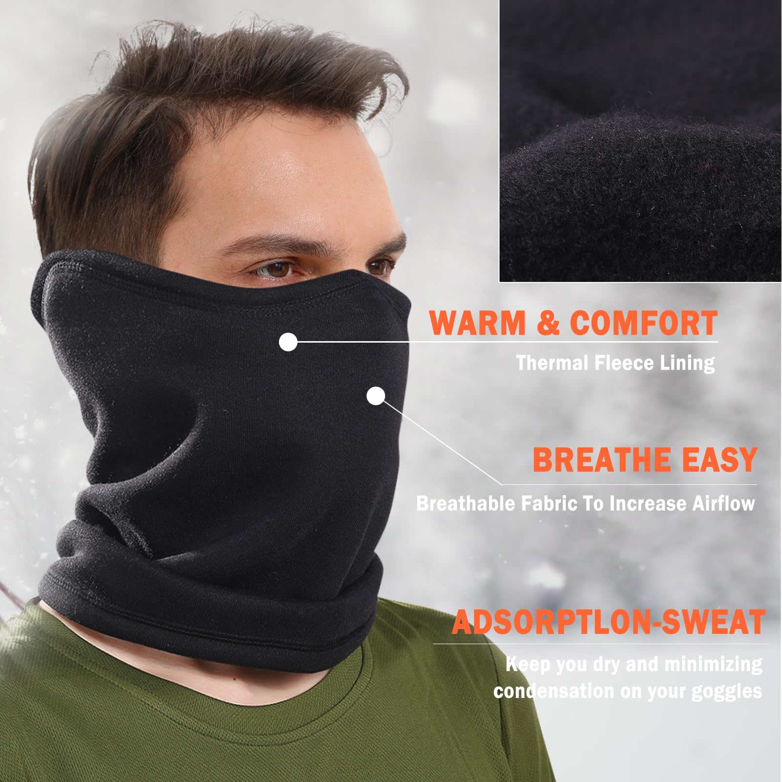 Your Choice Neck Warmer Gaiter Women Men Half Face Mask for Cold Weather Winter Windproof for Motorcycling, Skiing, Snowboarding