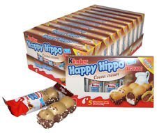 Kinder Happy Hippo COCOA CREAM Biscuits 5 count boxes (PACK OF 10)