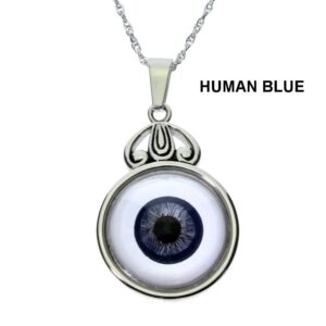 Steel Dragon Blue Eye Pendant-Necklace Jewelry (human blue)