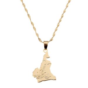 république du cameroun map pendant necklace douala yaounde africa jewelry cameroon map necklaces