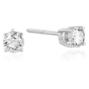 Vir Jewels 3/8 cttw Diamond Stud Earrings 14K White Gold Round Prong Set Basket Screw Backs