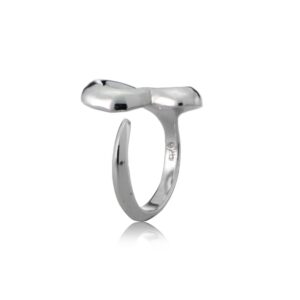 Hoops & Loops 925 Sterling Silver Sideways Open Heart Wrap Ring for Women Teen Girls, Size 8