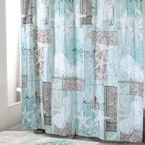 Avanti Linens - Fabric Shower Curtain, Ocean Inspired Bathroom Decor (Beachcomber Collection, 72")