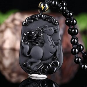 c1lint7785631 pure natural obsidian Manjushri Kwan-yin Bodhisattva Buddha bracelet Bracelet