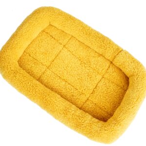 XIAOYU Winter Warm Comfortable Pet Dog Cat Sleeping Bed Mat for Pet House/Kennels/Cage/Crate Bed, Yellow, M