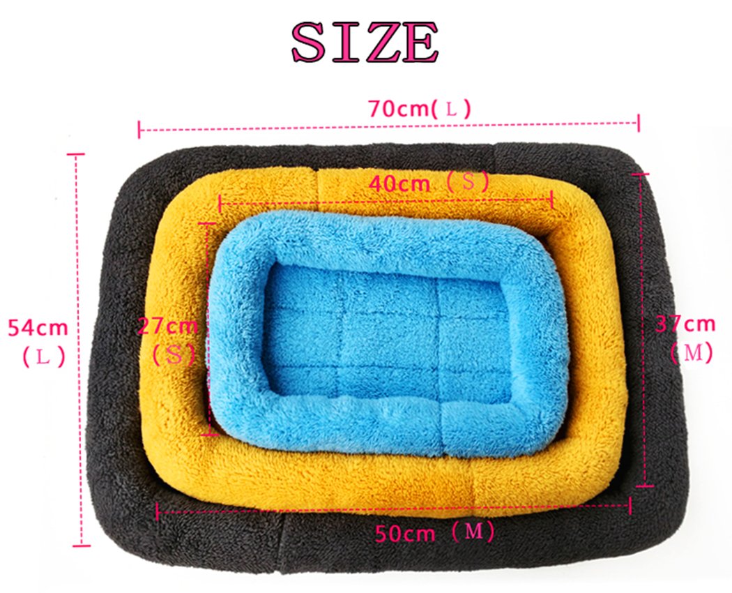 XIAOYU Winter Warm Comfortable Pet Dog Cat Sleeping Bed Mat for Pet House/Kennels/Cage/Crate Bed, Yellow, M