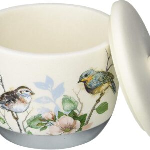 Avanti Linens - Covered Jar, Countertop Organizer, Bird Design Home Decor (Love Nest Collection)