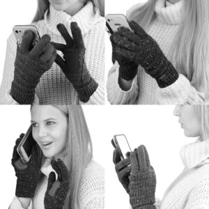 C.C Unisex Cable Knit Winter Warm Anti-Slip Touchscreen Texting Gloves, Candy Pink