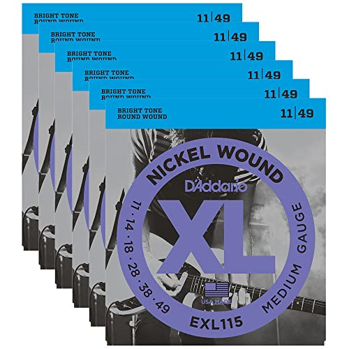 D'Addario EXL115 Electric 11-49 (6 Pack Bundle)