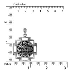 WithLoveSilver Sterling Silver Sri Yantra Chakra Sacred Geometry Talisman Pendant