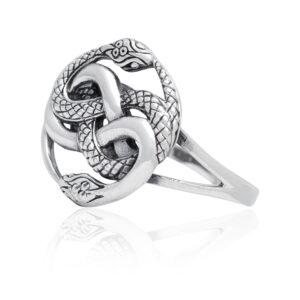 925 Sterling Silver Ouroboros Uroboros Serpent Snake Infinity Eating Tail Ring (8)