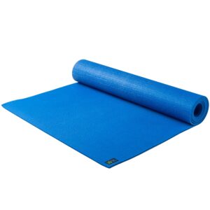 jadeyoga level one yoga mat - secure grip, comfortable & durable exercise mat for beginners - portable padded mat - fitness mat for yoga, pilates, stretching, home workout and more (classic blue)