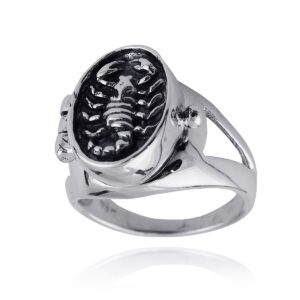 FashionJunkie4Life Sterling Silver Scorpion Poison Ring, Pillbox Rings, Sizes 7-9 (7)