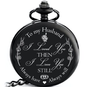 FJ FREDERICK JAMES Anniversary Gift's for Him I Anniversary Gift' for Husband - Engraved ‘to my Husband’ Pocket Watch | I Love You Gift for Husband for Birthday I Valentines I Anniversary for Men