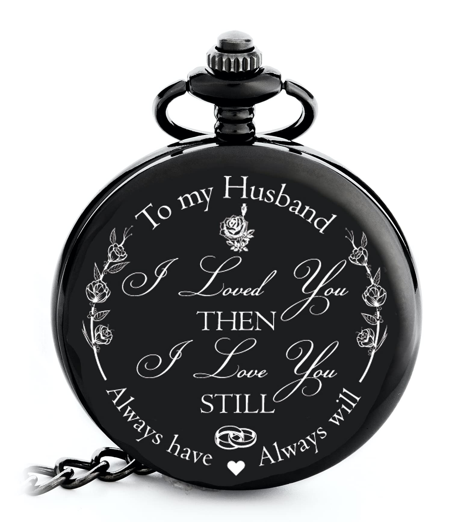 FJ FREDERICK JAMES Anniversary Gift's for Him I Anniversary Gift' for Husband - Engraved ‘to my Husband’ Pocket Watch | I Love You Gift for Husband for Birthday I Valentines I Anniversary for Men