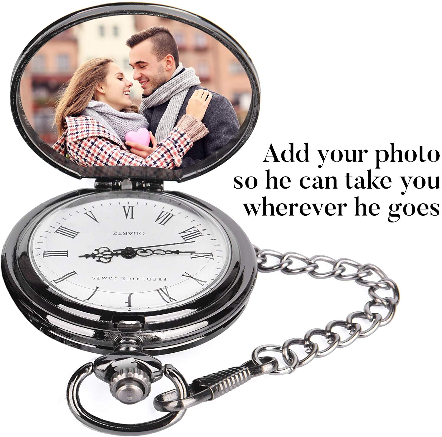 FJ FREDERICK JAMES Anniversary Gift's for Him I Anniversary Gift' for Husband - Engraved ‘to my Husband’ Pocket Watch | I Love You Gift for Husband for Birthday I Valentines I Anniversary for Men