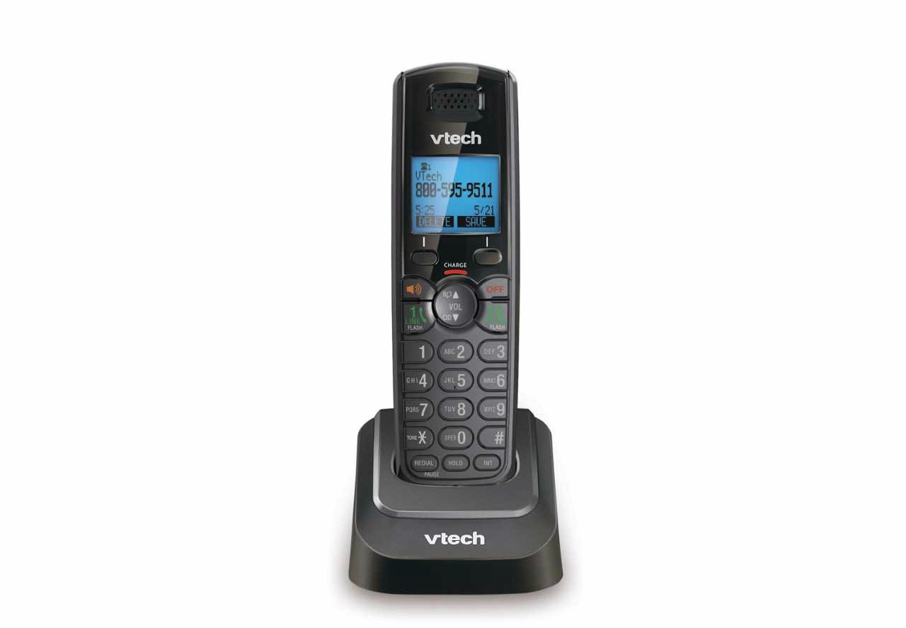 VTech DS6151-11 DECT 6.0 2-Line Expandable Cordless Phone + (1) DS6101-11 Accessory Handset, Black