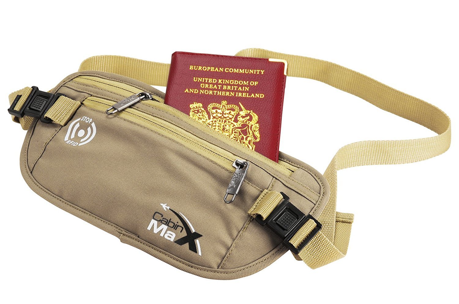 Cabin Max Travel Money Belt - RFID-Blocking Waist Wallet/Fanny Pack