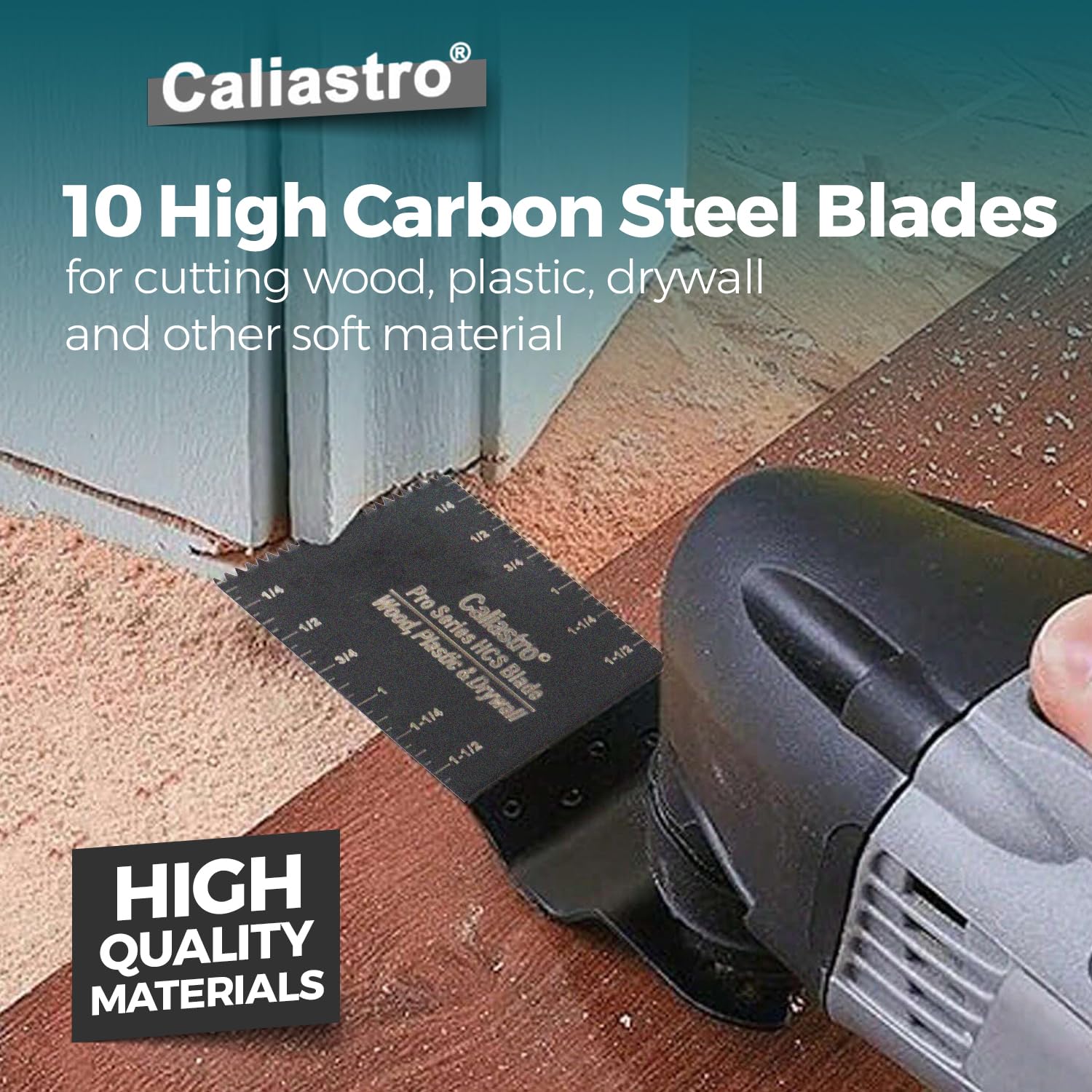 Caliastro 20 Wood Metal Professional Oscillating Multi Tool Quick Release Saw Blades with Universal Fit for Milwaukee, Ridgid, Dewalt, Bosch, Stanley, Ryobi, Makita, Skil, Black & Decker