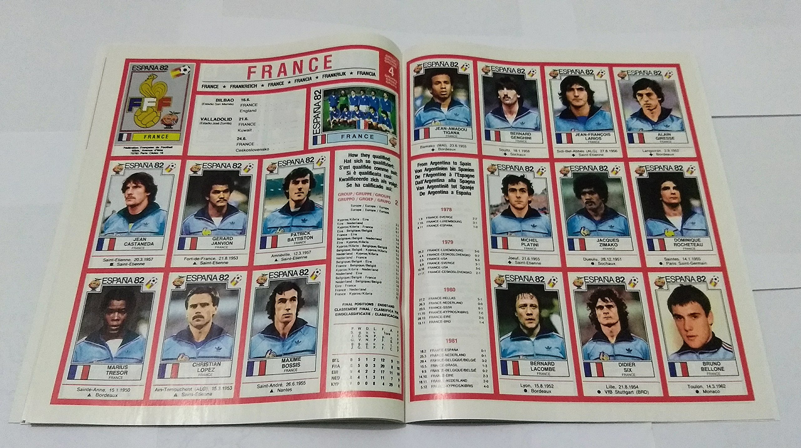 PANINI World Cup Spain España 82 Album Players Images Printed Mundial Copa del Mundo