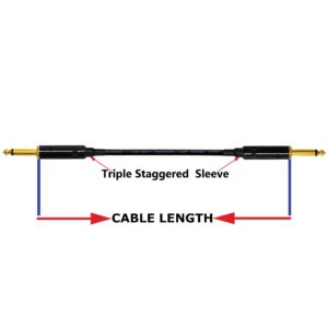 WORLDS BEST CABLES 3 Units - 10 Foot -Pedal, Effects, Patch, Guitar instrument cable CUSTOM MADE made using Mogami 2319 wire and Neutrik-Rean NYS224BG Gold ¼ inch (6.35mm) TS Plugs